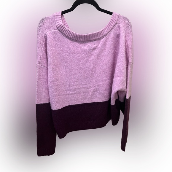 NWT Nordstrom Knit Crop V-Neck Sweater Color Block BP Wildfang Size 1X - Picture 3 of 4